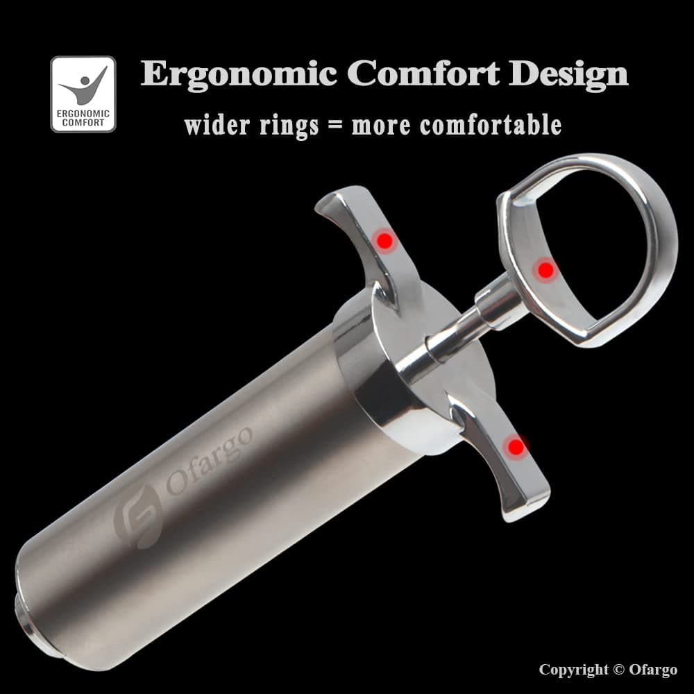 Ofargo Stainless Steel Meat Injector Kit with 4 Marinade Needles for BBQ - Thumbnail 2