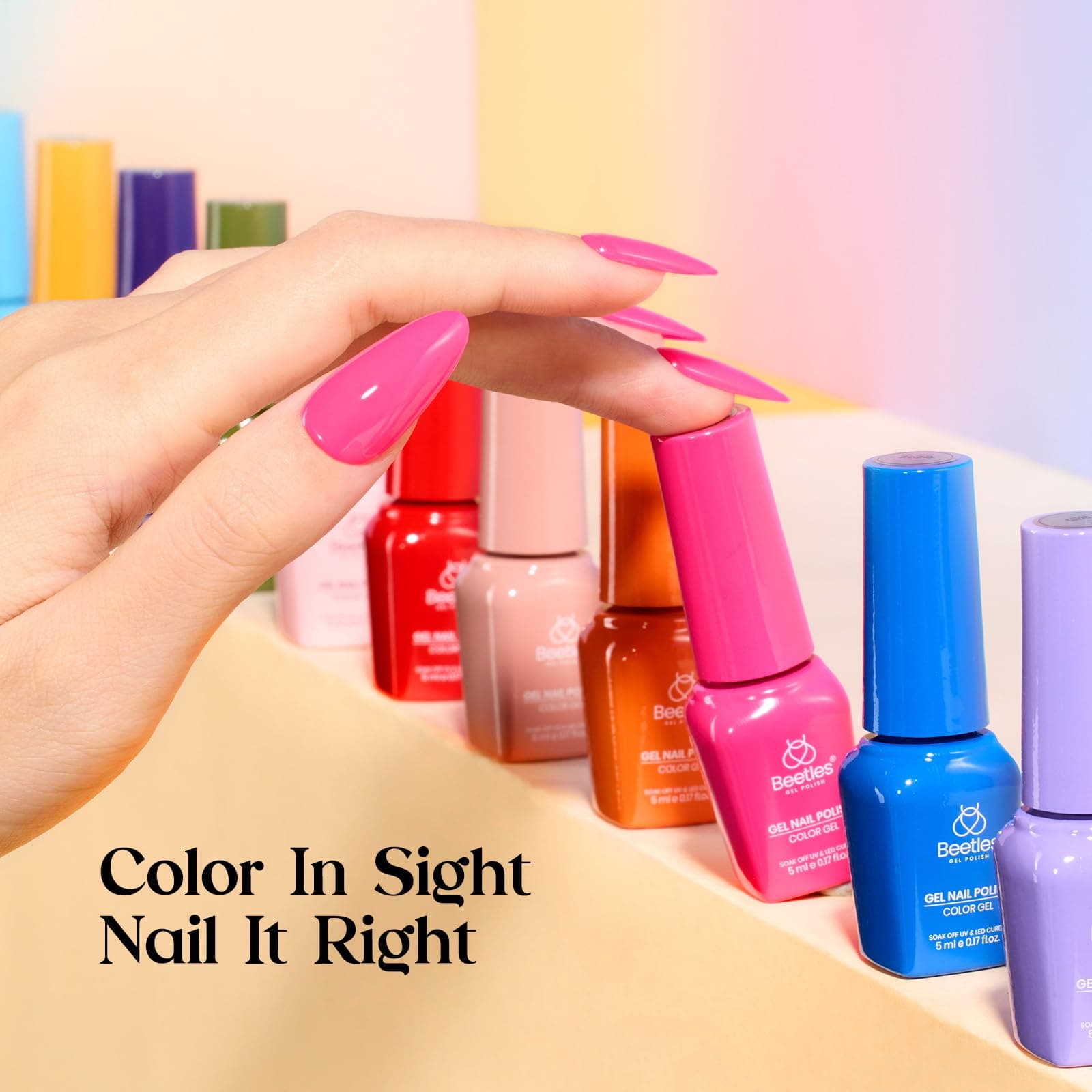 Beetles Gel Nail Polish Kit with U V Light -35 Colors Valentines Gel Polish Set - Thumbnail 2