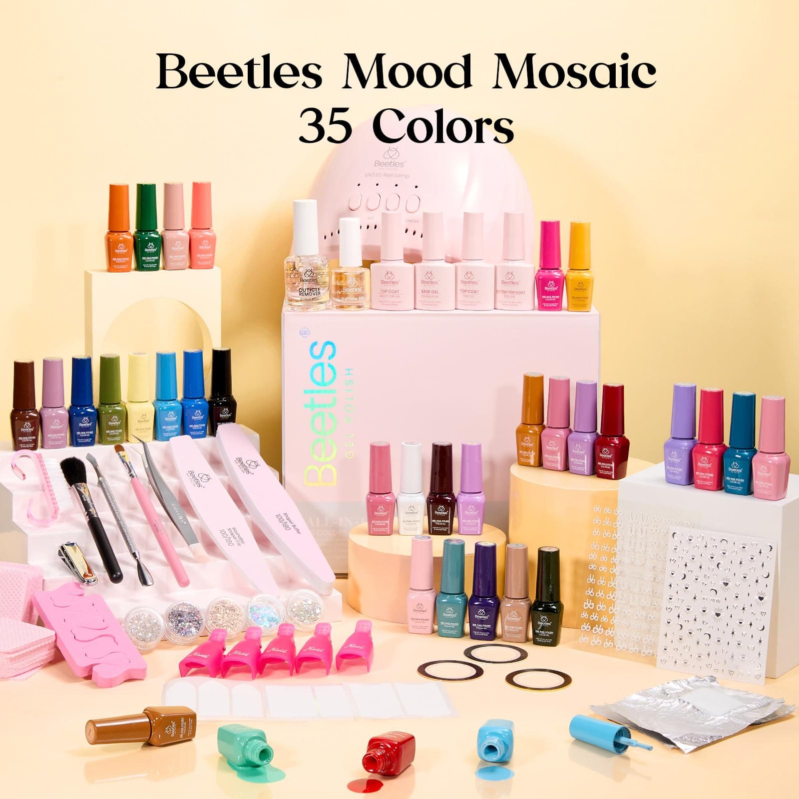 Beetles Gel Nail Polish Kit with U V Light -35 Colors Valentines Gel Polish Set - Thumbnail 7