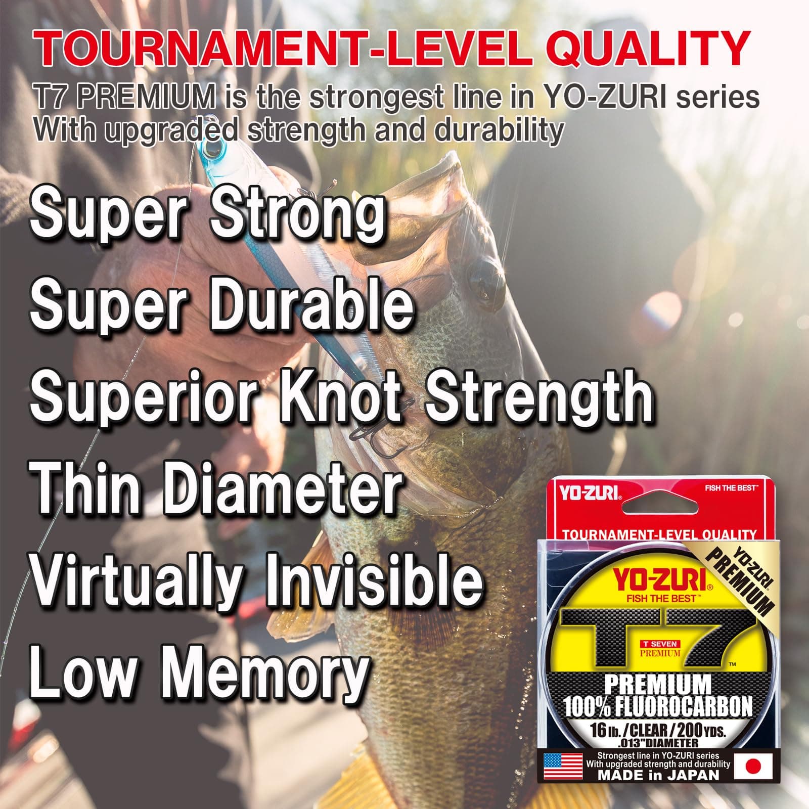 Yo-Zuri T-7 Premium Fluorocarbon 200 Yard Spool 16LB - Thumbnail 2