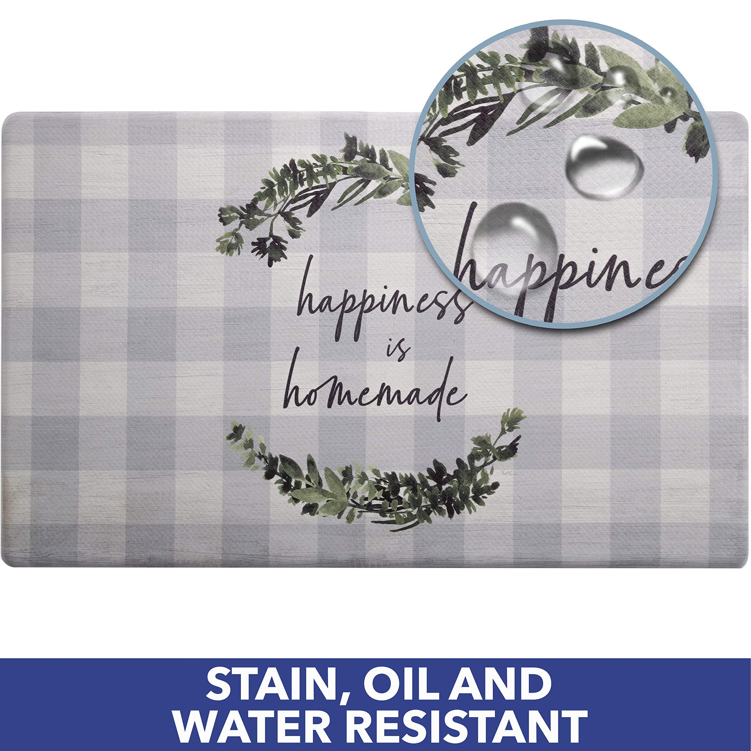 SoHome Cozy Living Anti Fatigue Kitchen Mat for Floor, Farmhouse Buffalo Check K - Thumbnail 2