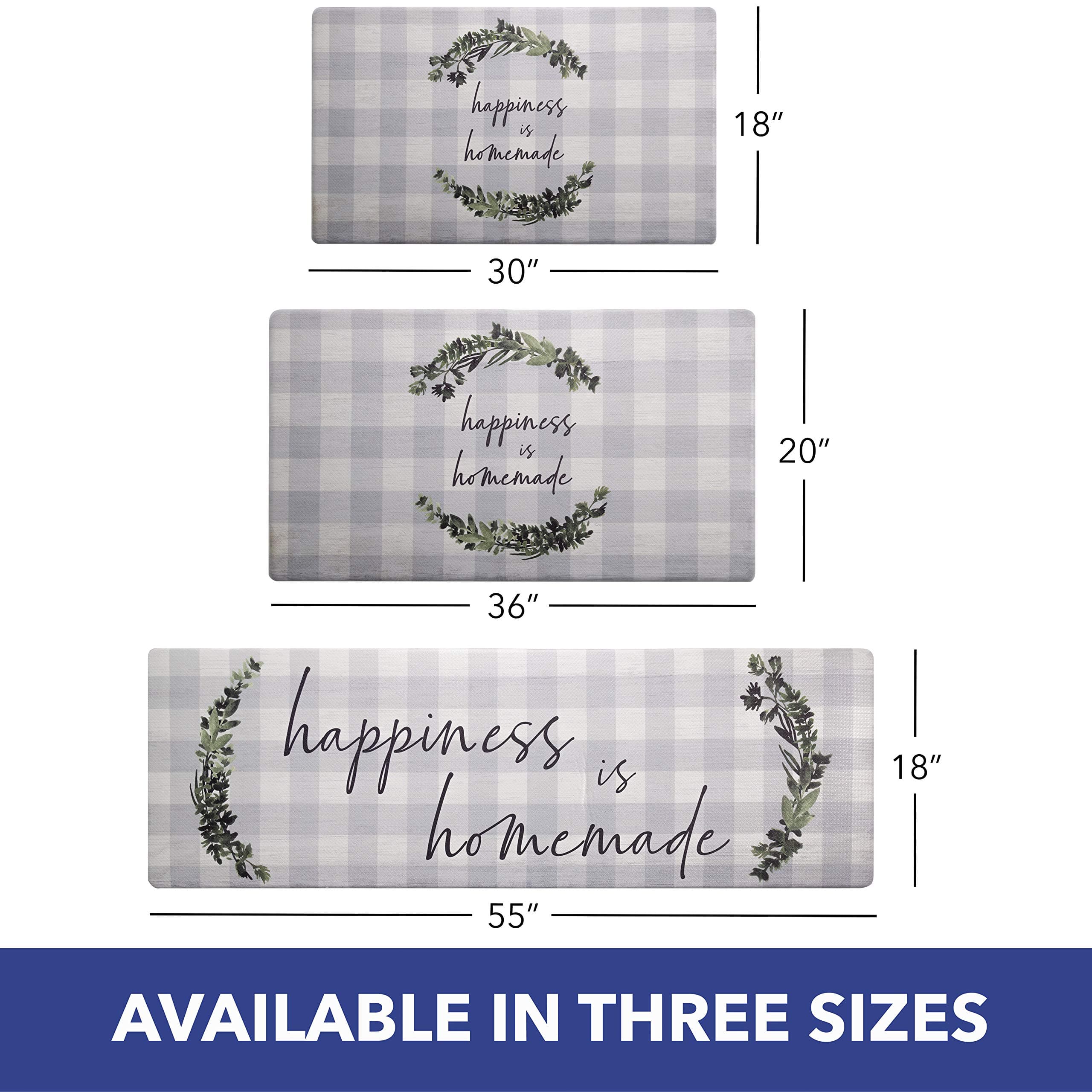 SoHome Cozy Living Anti Fatigue Kitchen Mat for Floor, Farmhouse Buffalo Check K - Thumbnail 5