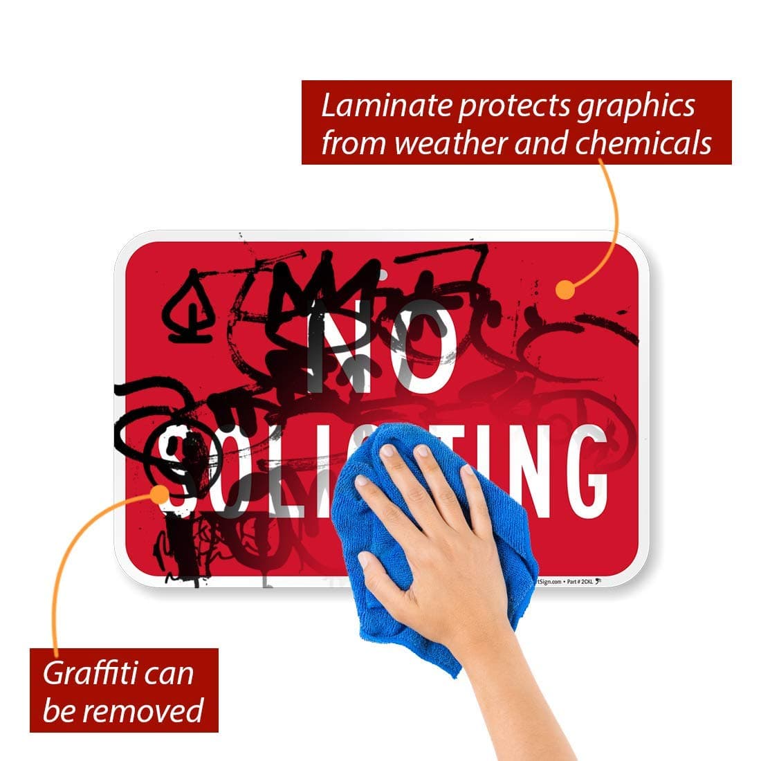 SmartSign - K-7506-EG-12x18 "No Soliciting" Sign | 12" x 18" 3M Engineer Grade R - Thumbnail 3