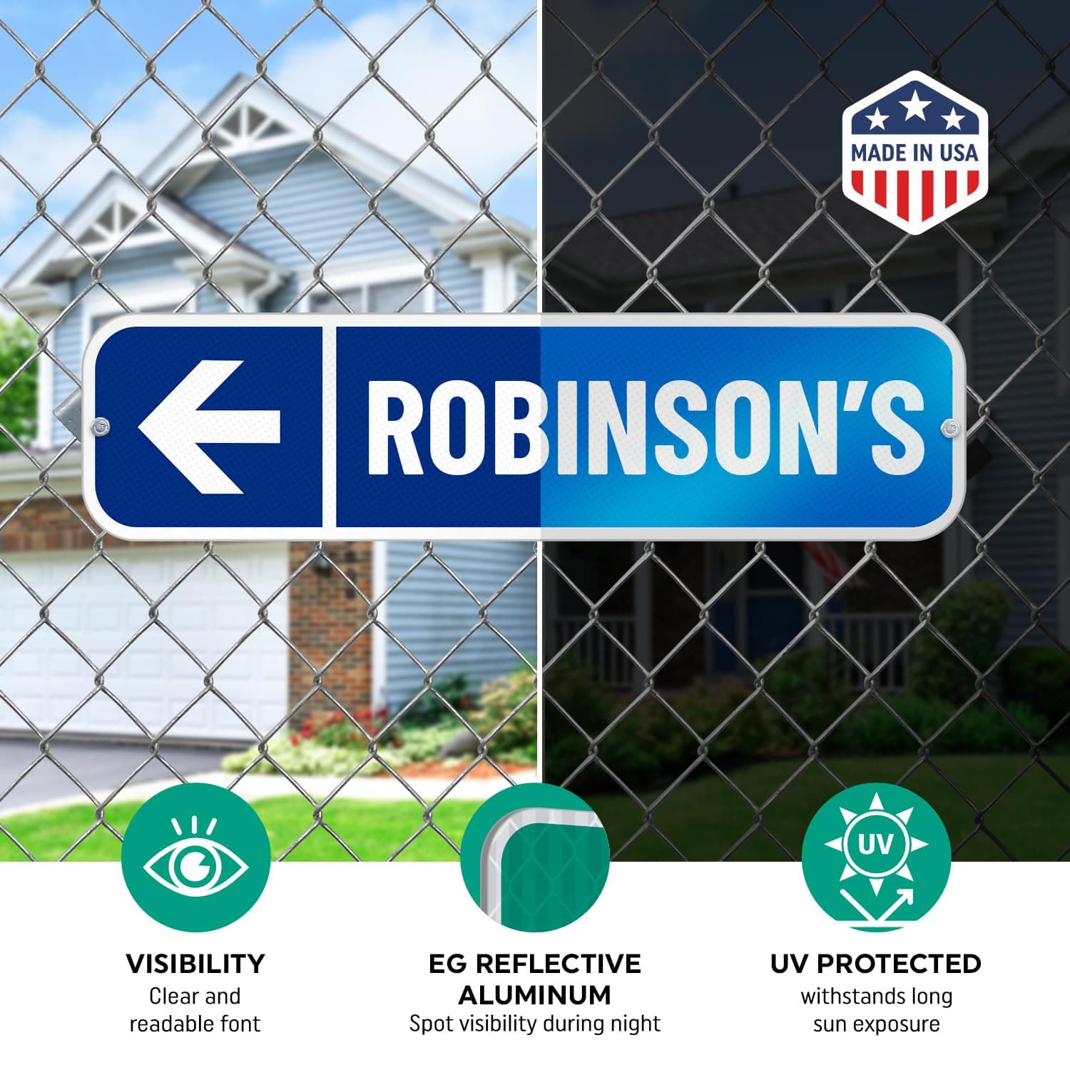 SmartSign Customize Your Own Blue Street Sign with Left Arrow | 6" x 24" 3M EG R - Thumbnail 6