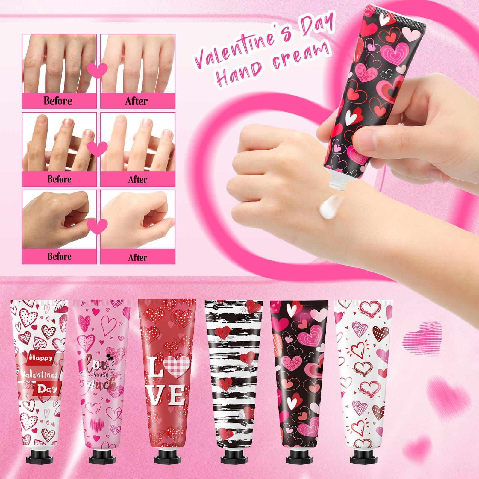 24 Pcs Valentine's Day Hand Cream Gift Bulk Valentine Gift Basket Stuffers Love - Thumbnail 6
