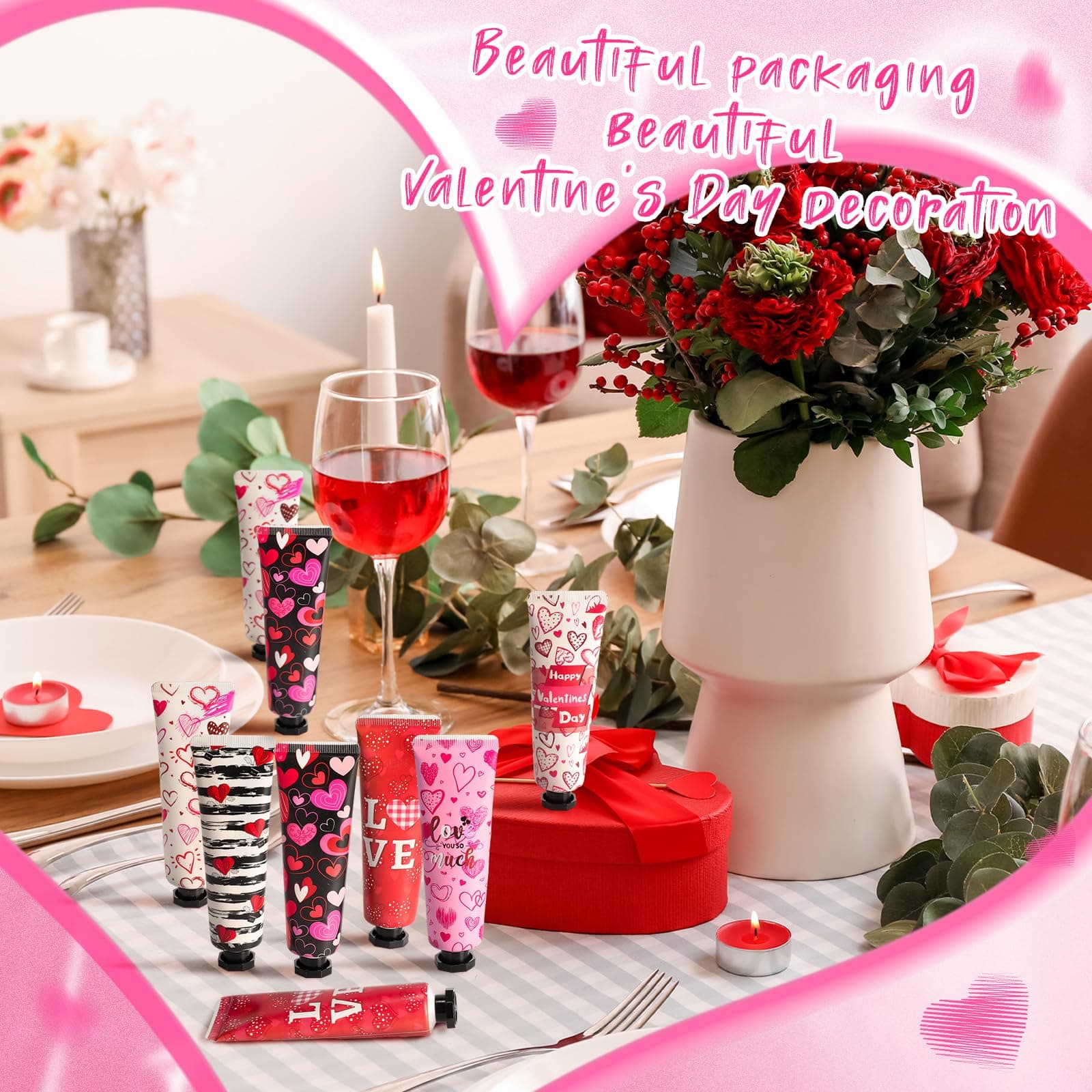 24 Pcs Valentine's Day Hand Cream Gift Bulk Valentine Gift Basket Stuffers Love - Thumbnail 3