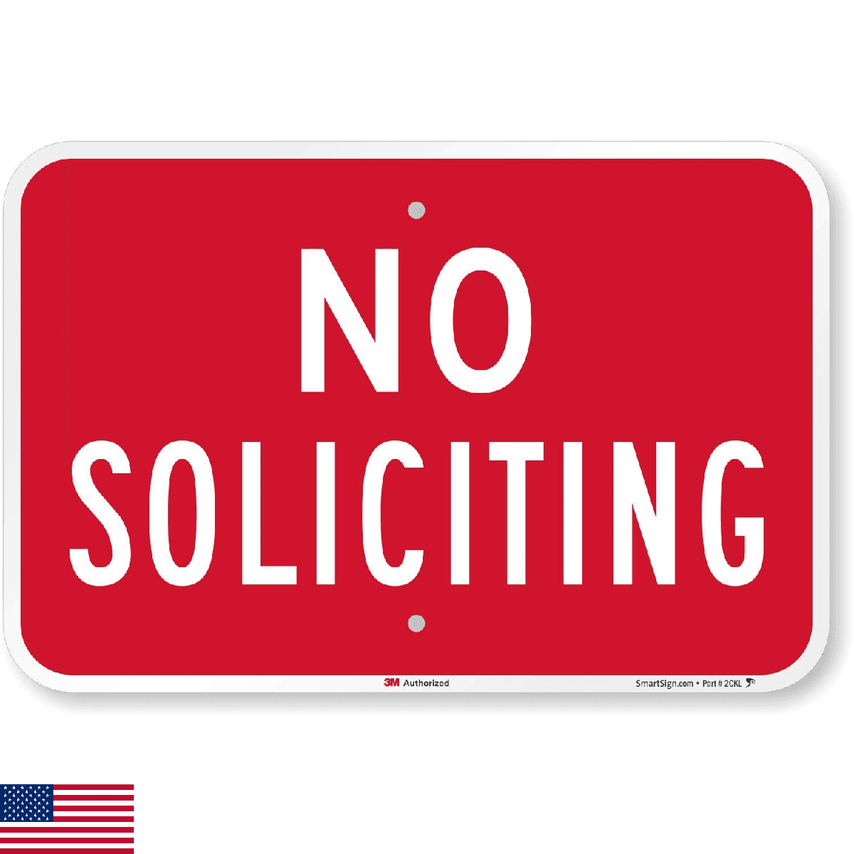 SmartSign - K-7506-EG-12x18 "No Soliciting" Sign | 12" x 18" 3M Engineer Grade R - Image 1