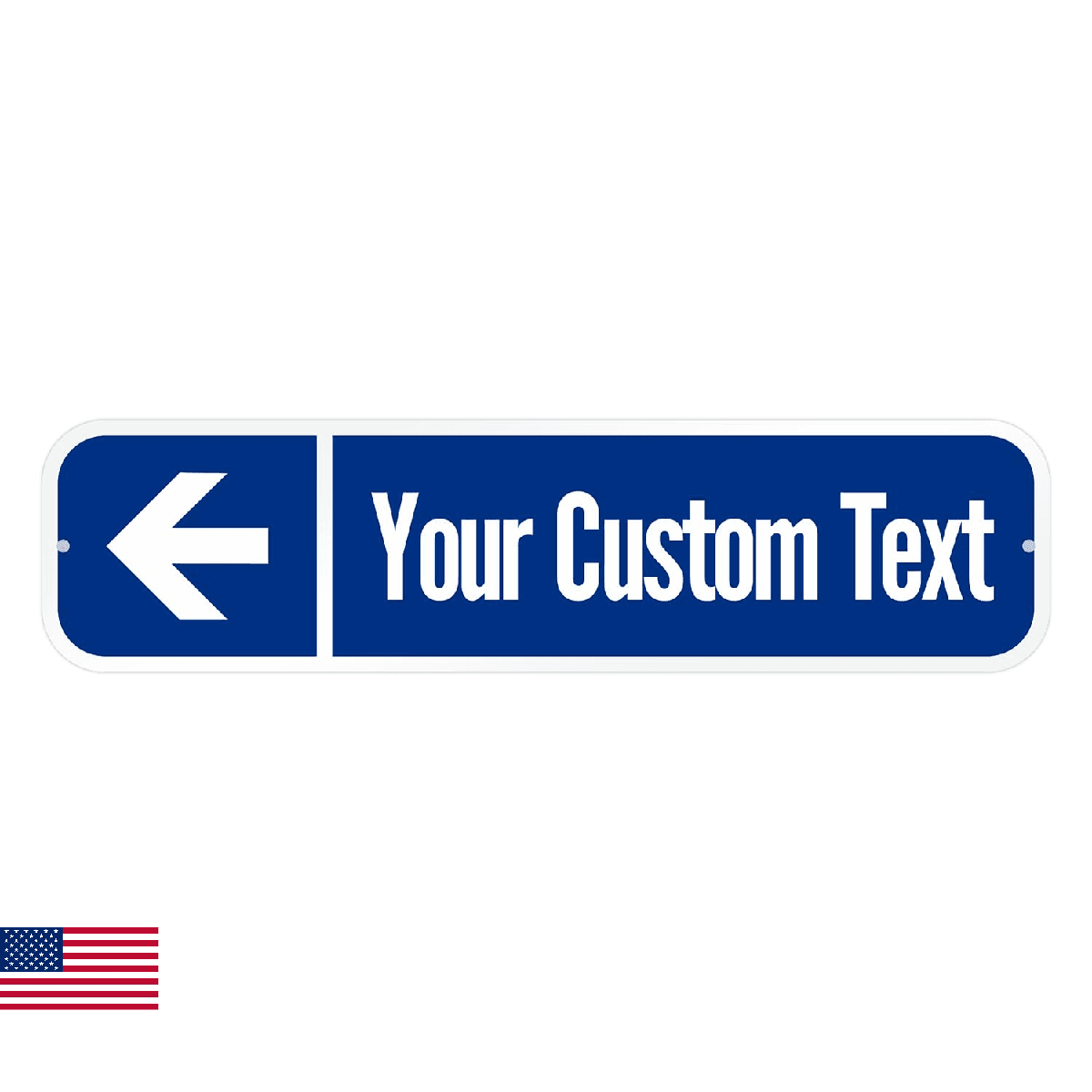 SmartSign Customize Your Own Blue Street Sign with Left Arrow | 6" x 24" 3M EG R - Image 1
