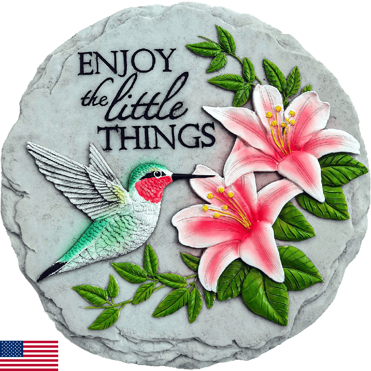 Spoontiques - Garden Décor - Hummingbird Stepping Stone - Decorative Stone for G - Image 1