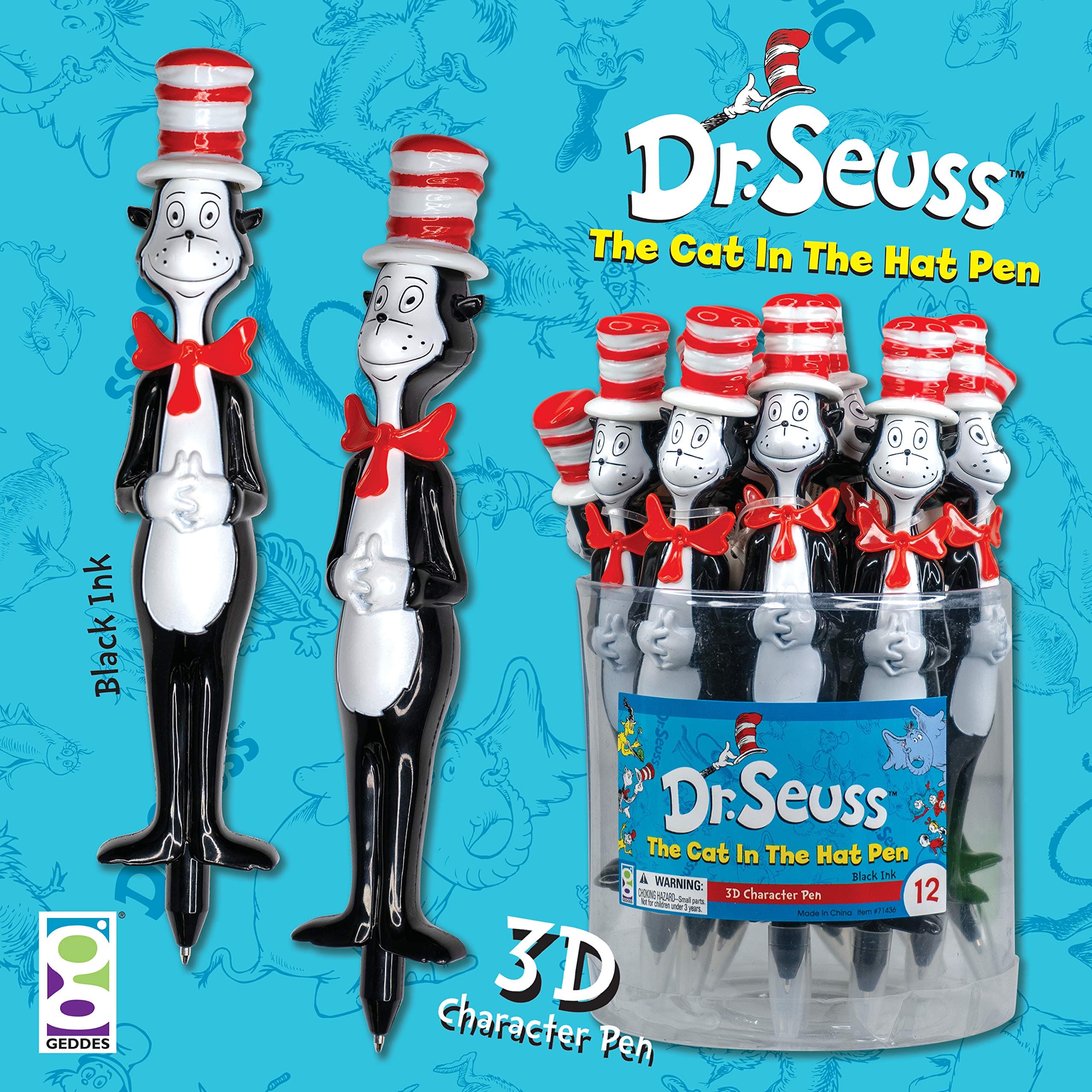 Raymond Geddes Dr. Seuss Cat in the Hat Pen (Pack of 12) - Thumbnail 5