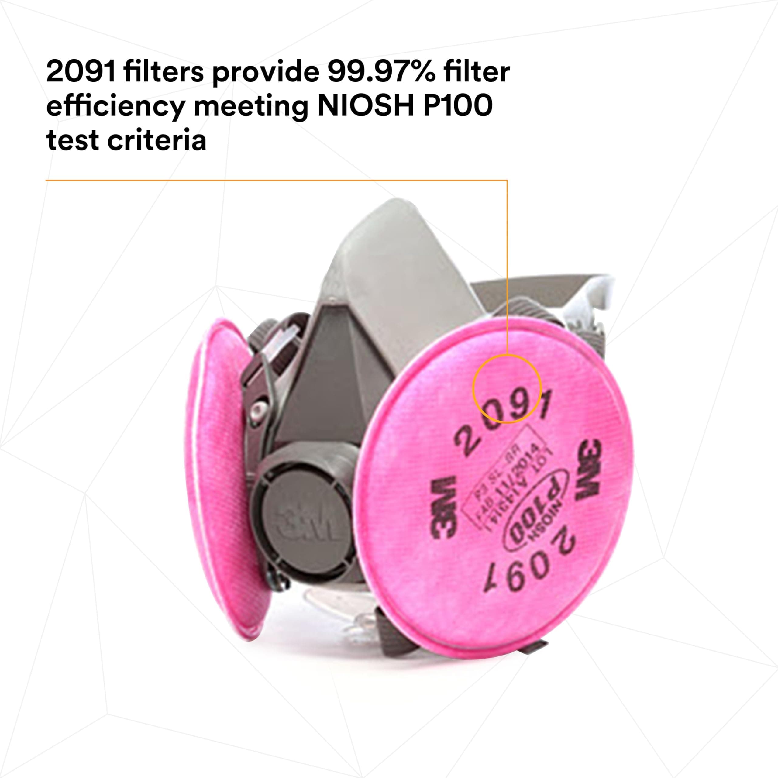 3M Half Facepiece Reusable Respirator Assembly Kit 6391, Size Large, P100, Light - Thumbnail 3