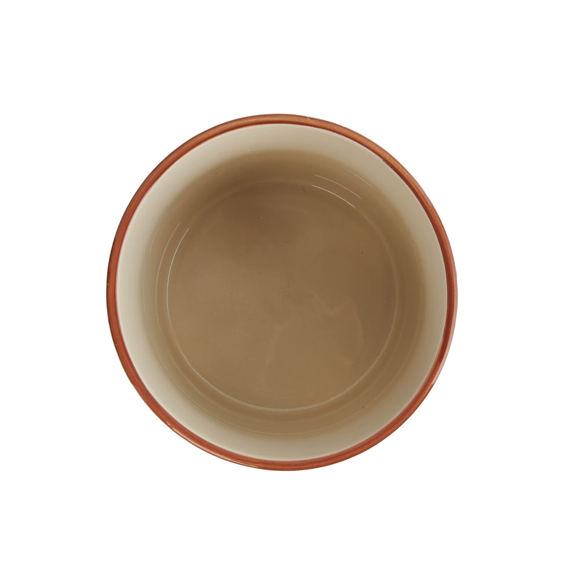 Creative Co-Op Footed Stoneware Planter with Abstract Print, Rust and White - Thumbnail 4