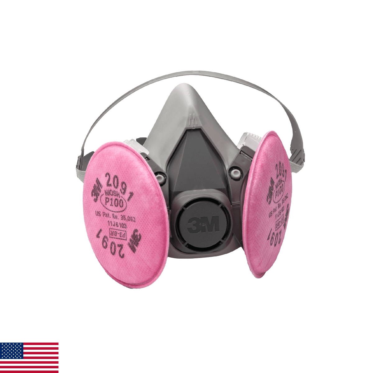 3M Half Facepiece Reusable Respirator Assembly Kit 6391, Size Large, P100, Light - Image 1