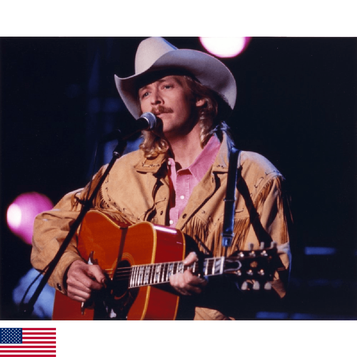 Alan Jackson Playing Guitar in Close Up Portrait Photo Print (10 x 8) - Image 1