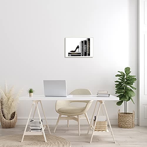 Stupell Industries High Fashion Black Book Shelf with Stilettos Heel Wall Plaque - Thumbnail 8