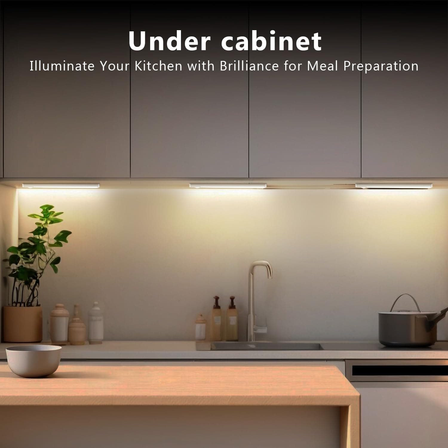 Under Cabinet Lighting, 4 Pack Rechargeable Motion Sensor Light Indoor, 3 Color& - Thumbnail 4