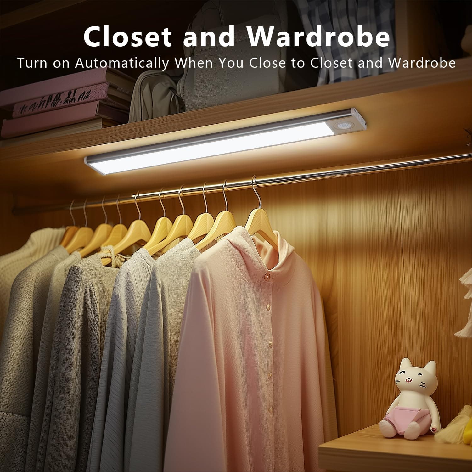 Under Cabinet Lighting, 4 Pack Rechargeable Motion Sensor Light Indoor, 3 Color& - Thumbnail 5