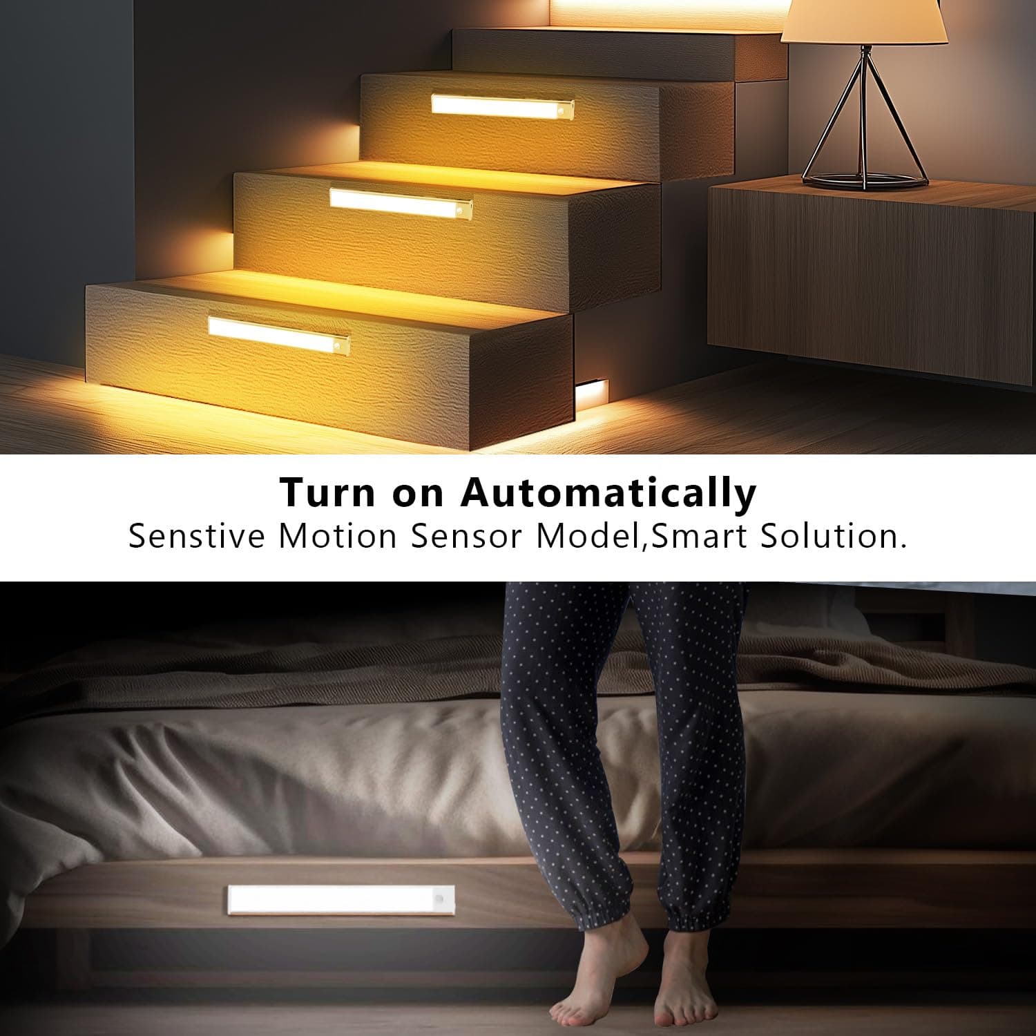 Under Cabinet Lighting, 4 Pack Rechargeable Motion Sensor Light Indoor, 3 Color& - Thumbnail 6