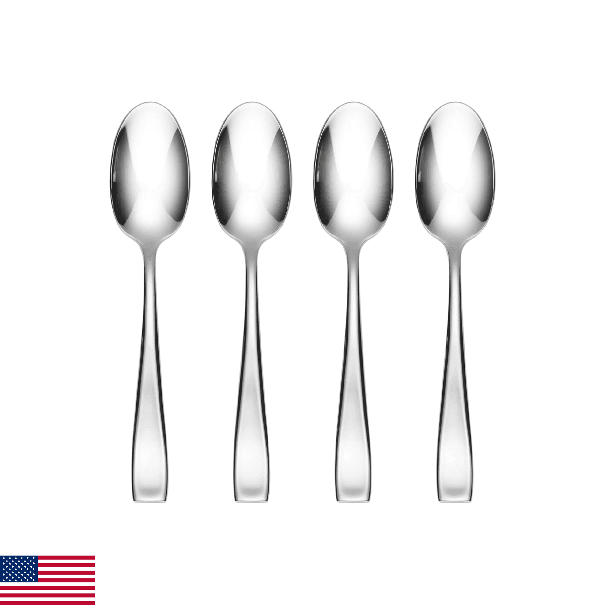 Oneida Silverware Set, Moda Fine Teaspoons Flatware Set, Service For 4, 18/10 St - Image 1