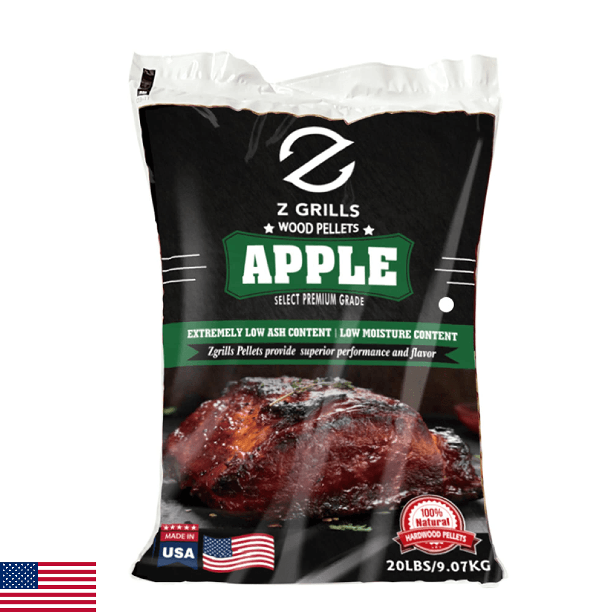 Z GRILLS Wood Pellets for Smoker Grill and BBQ, 100% All-Natural Hardwood Apple - Image 1