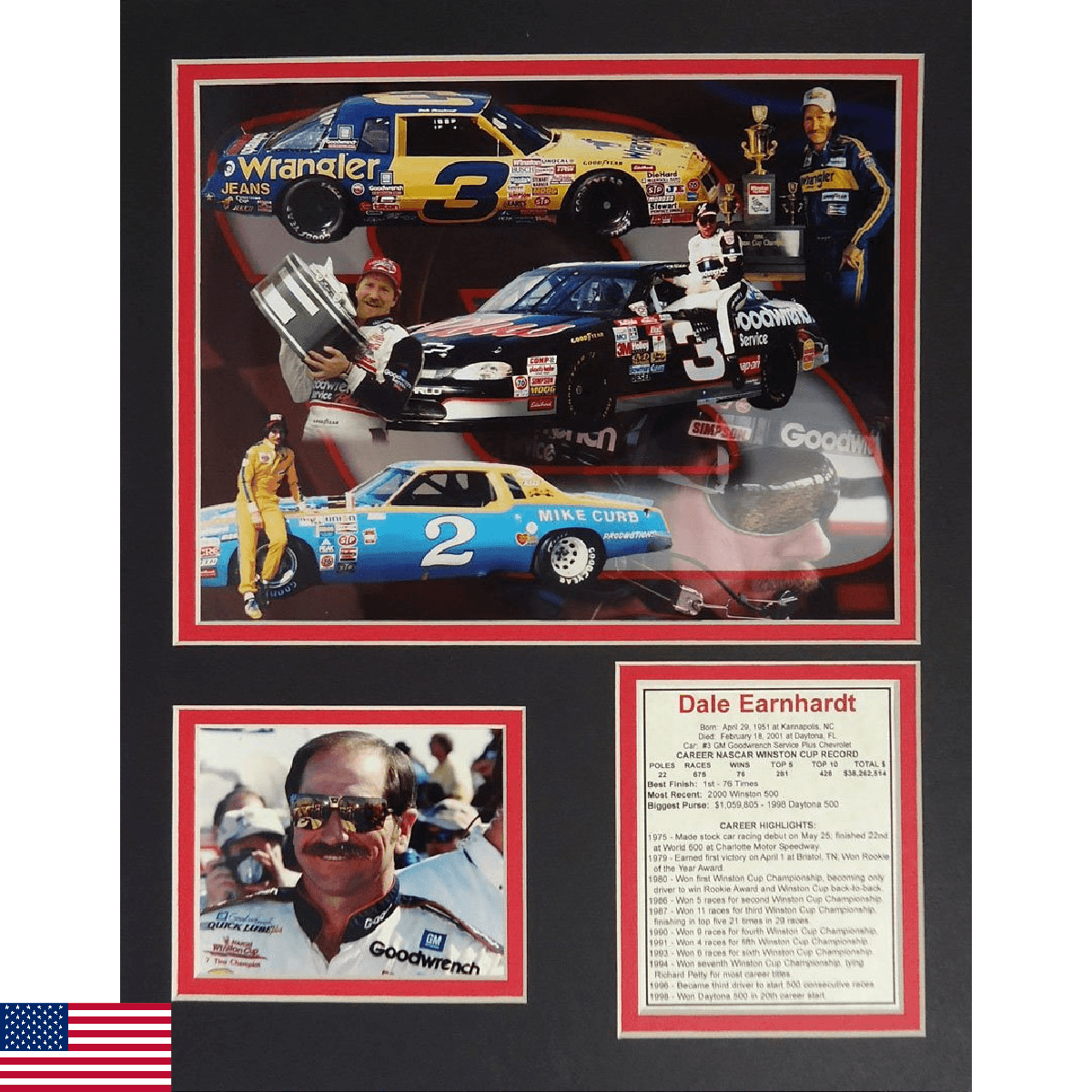 "Legends Never Die Dale Earnhardt Sr 11"" x 14"" Unframed Photo Collage Double m - Image 1