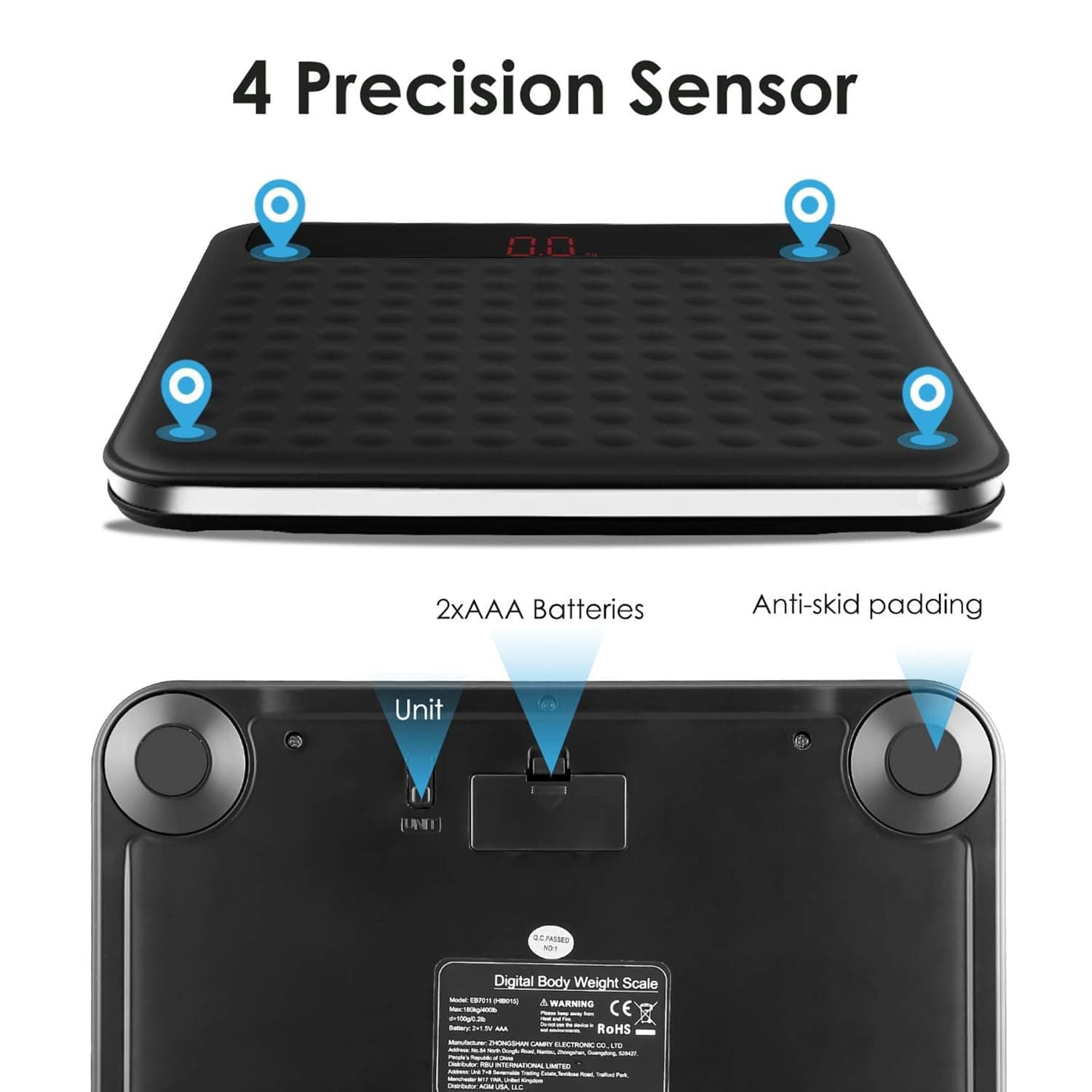 Uten Digital Body Weight Bathroom Scale, High Precision Measurements Scales with - Thumbnail 6