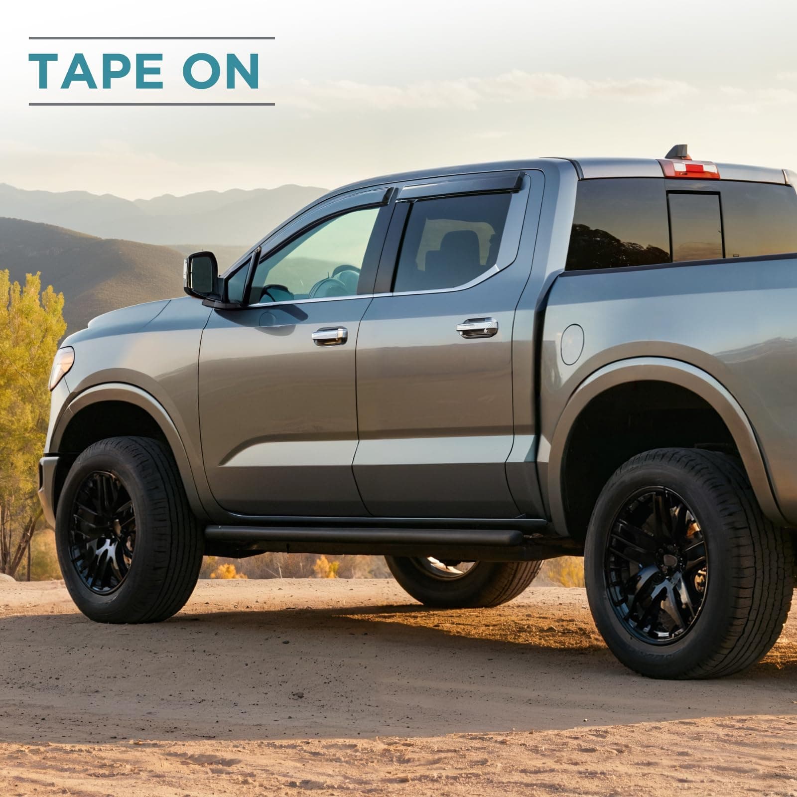 Tape On Window Visors Fits for 2008-2013 Toyota Highlander, Side Auto Window Win - Thumbnail 4