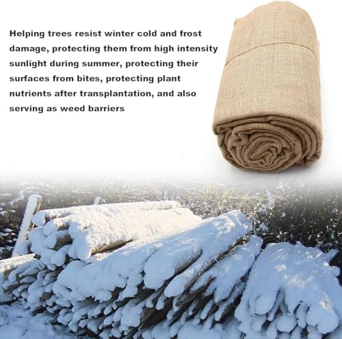 Burlap Plant Cover & Landscape Fabric - 40" x 12ft Roll - Natural Burlap for Wee - Thumbnail 4