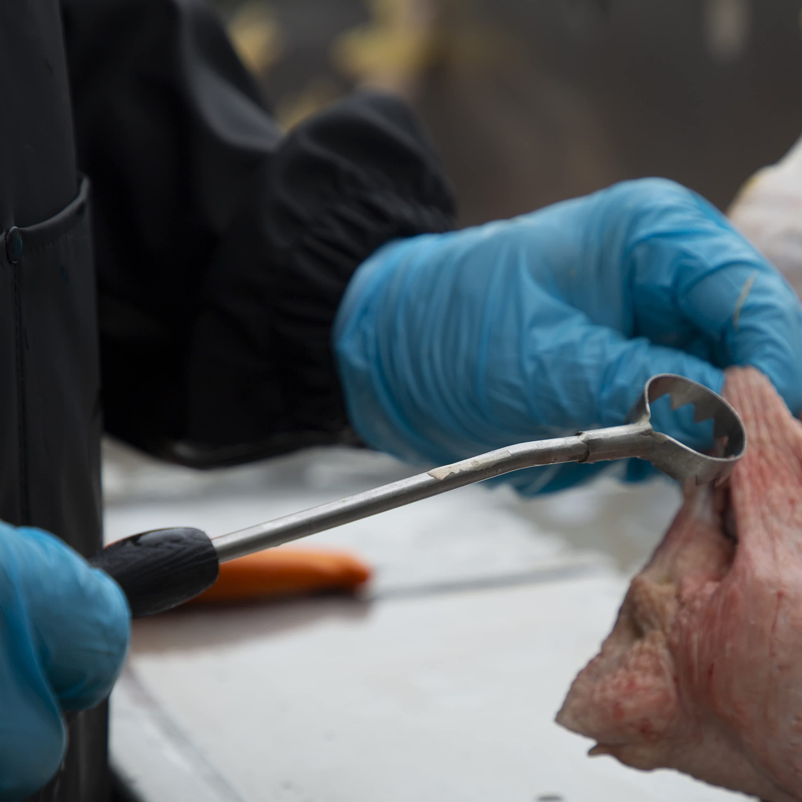 Yardbird Stainless Steel Lung Remover, Textured Handle, Angled Head, Easy Clean - Thumbnail 2