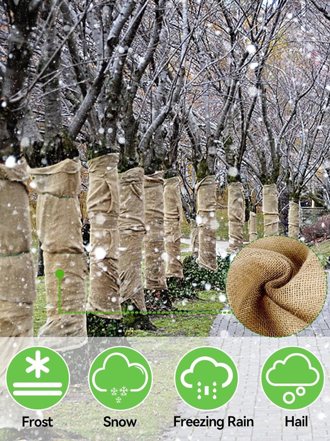 Burlap Plant Cover & Landscape Fabric - 40" x 12ft Roll - Natural Burlap for Wee - Thumbnail 5