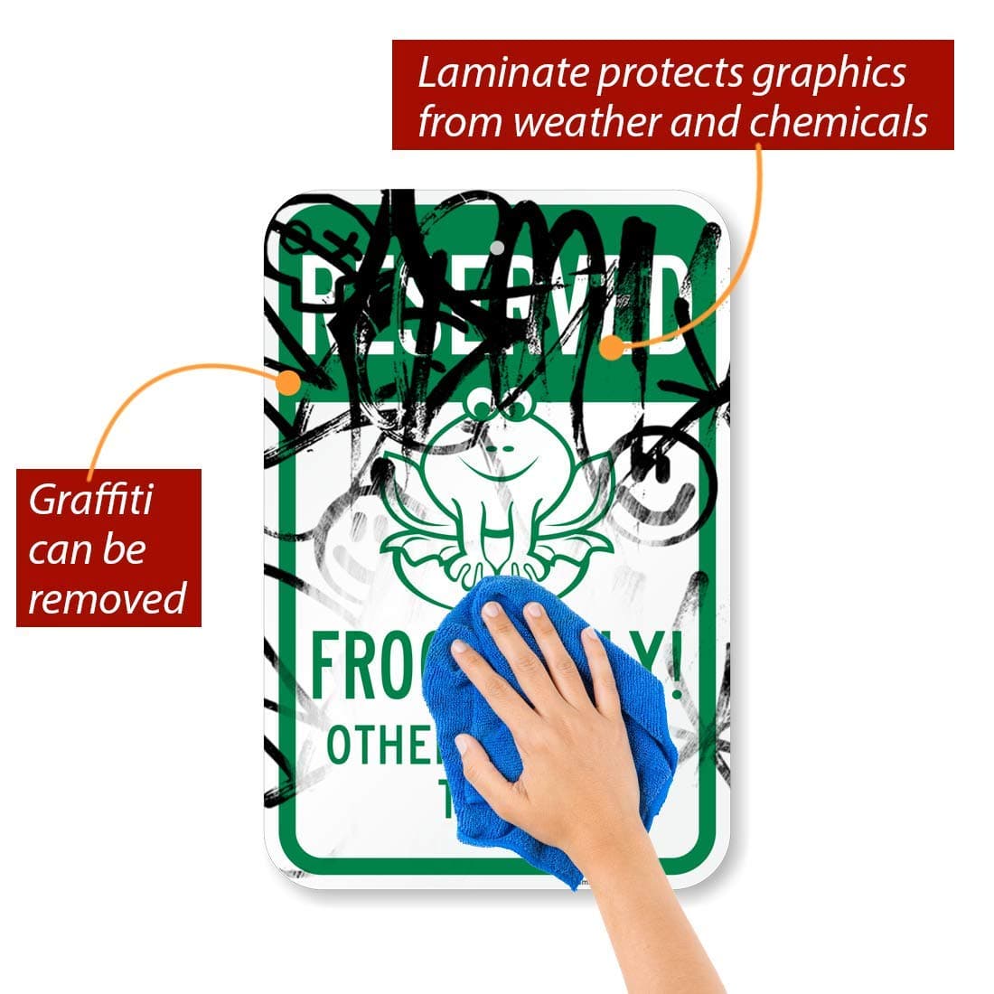 SmartSign "Reserved - Frogs Only! Others Will Be Toad!" Funny Parking Sign | 12" - Thumbnail 2