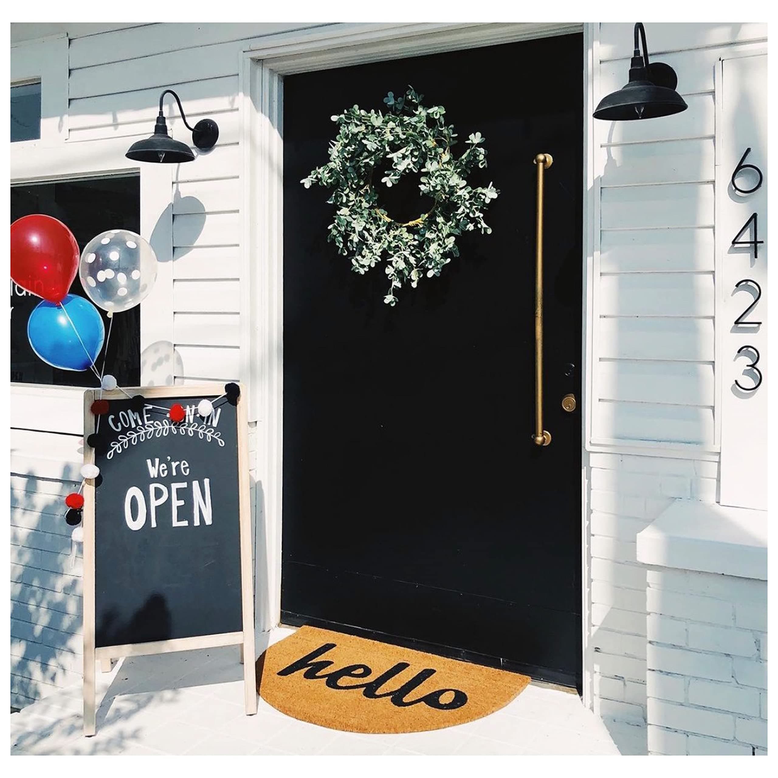 Calloway Mills AZ106122436 Hello Arch Shape Doormat, 24" x 36", Natural/Black - Thumbnail 5