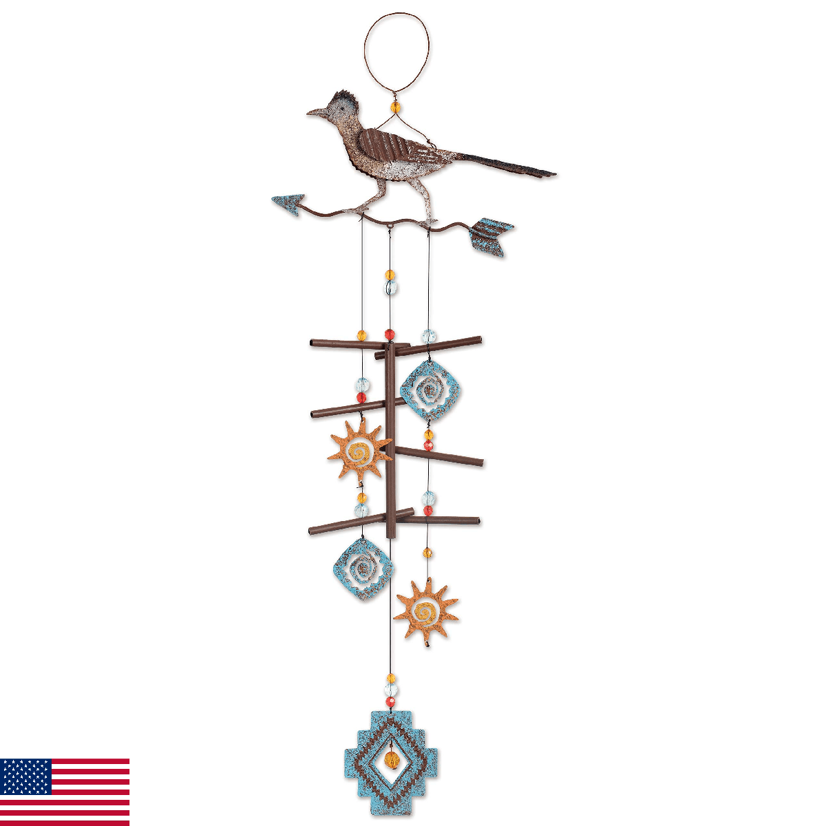 Sunset Vista Designs Roadrunner on Arrow Wind Chime, 28" - Image 1