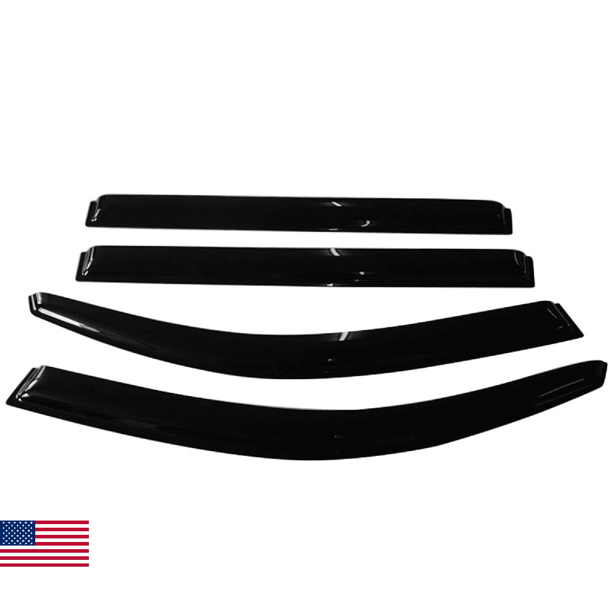 Tape On Window Visors Fits for 2008-2013 Toyota Highlander, Side Auto Window Win - Image 1