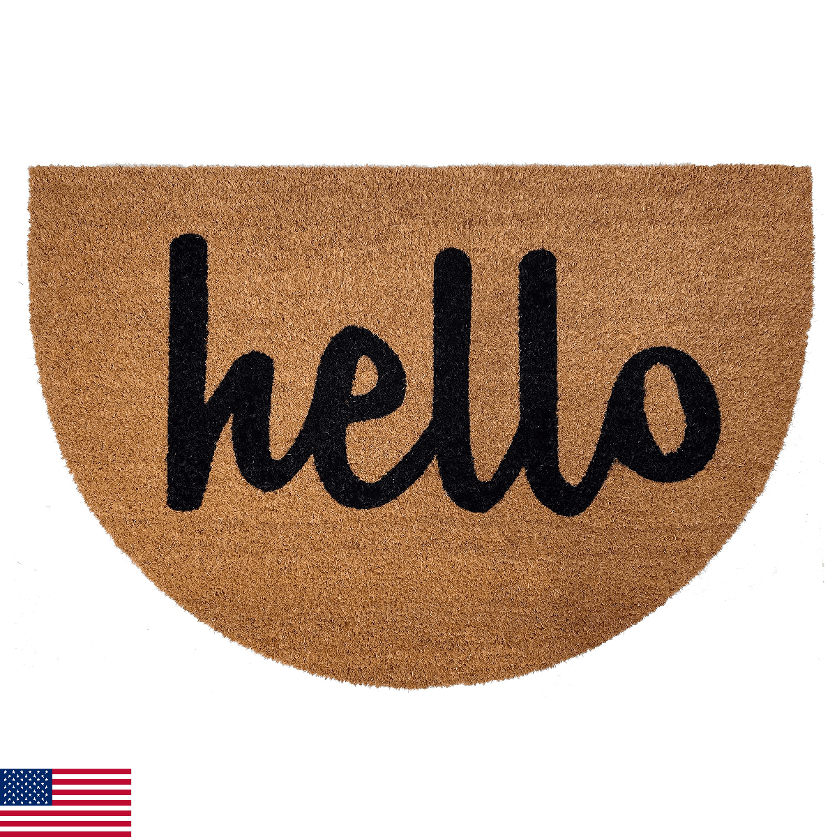 Calloway Mills AZ106122436 Hello Arch Shape Doormat, 24" x 36", Natural/Black - Image 1