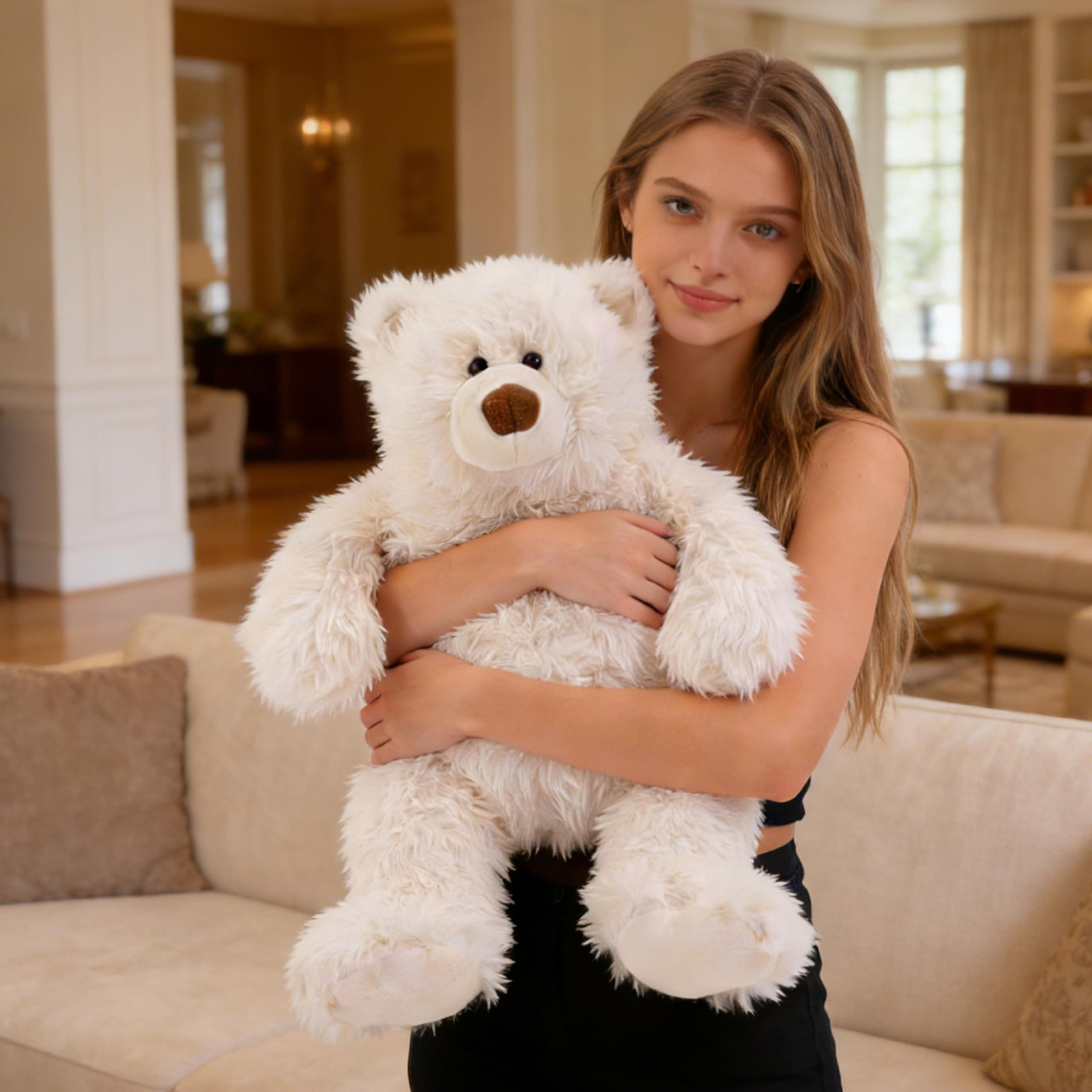 GADXV 4.2 lbs Polar Bear Weighted Stuffed Animal 27in, Stuffed Bear Plush for Ad - Thumbnail 4