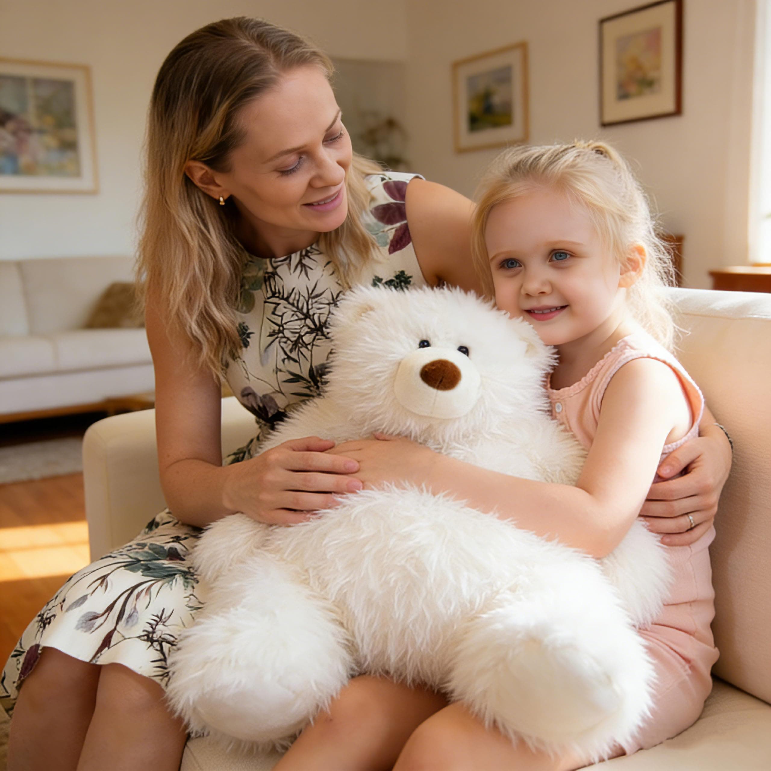 GADXV 4.2 lbs Polar Bear Weighted Stuffed Animal 27in, Stuffed Bear Plush for Ad - Thumbnail 6