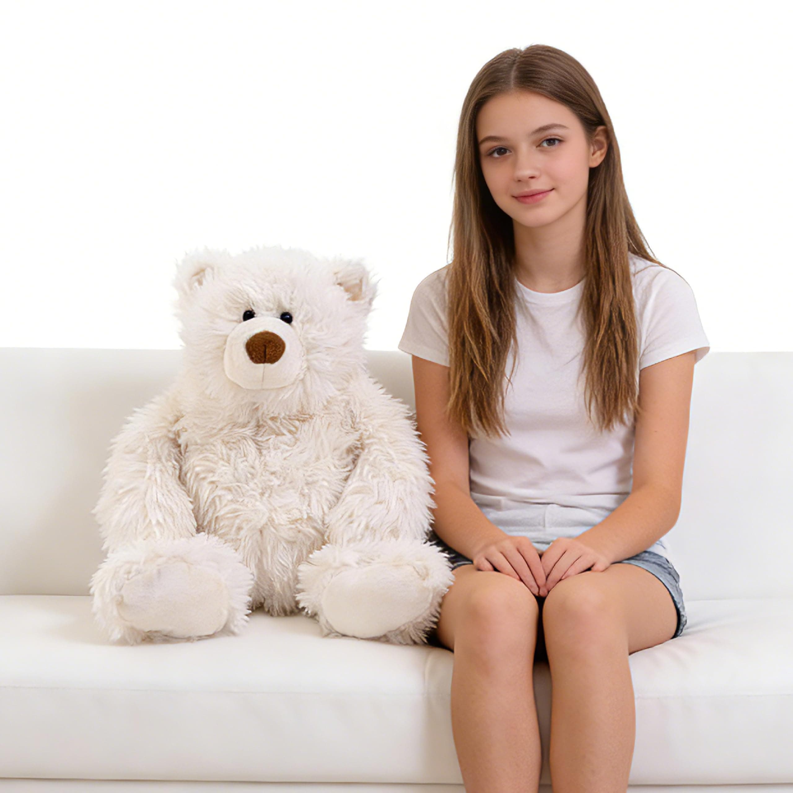 GADXV 4.2 lbs Polar Bear Weighted Stuffed Animal 27in, Stuffed Bear Plush for Ad - Thumbnail 5