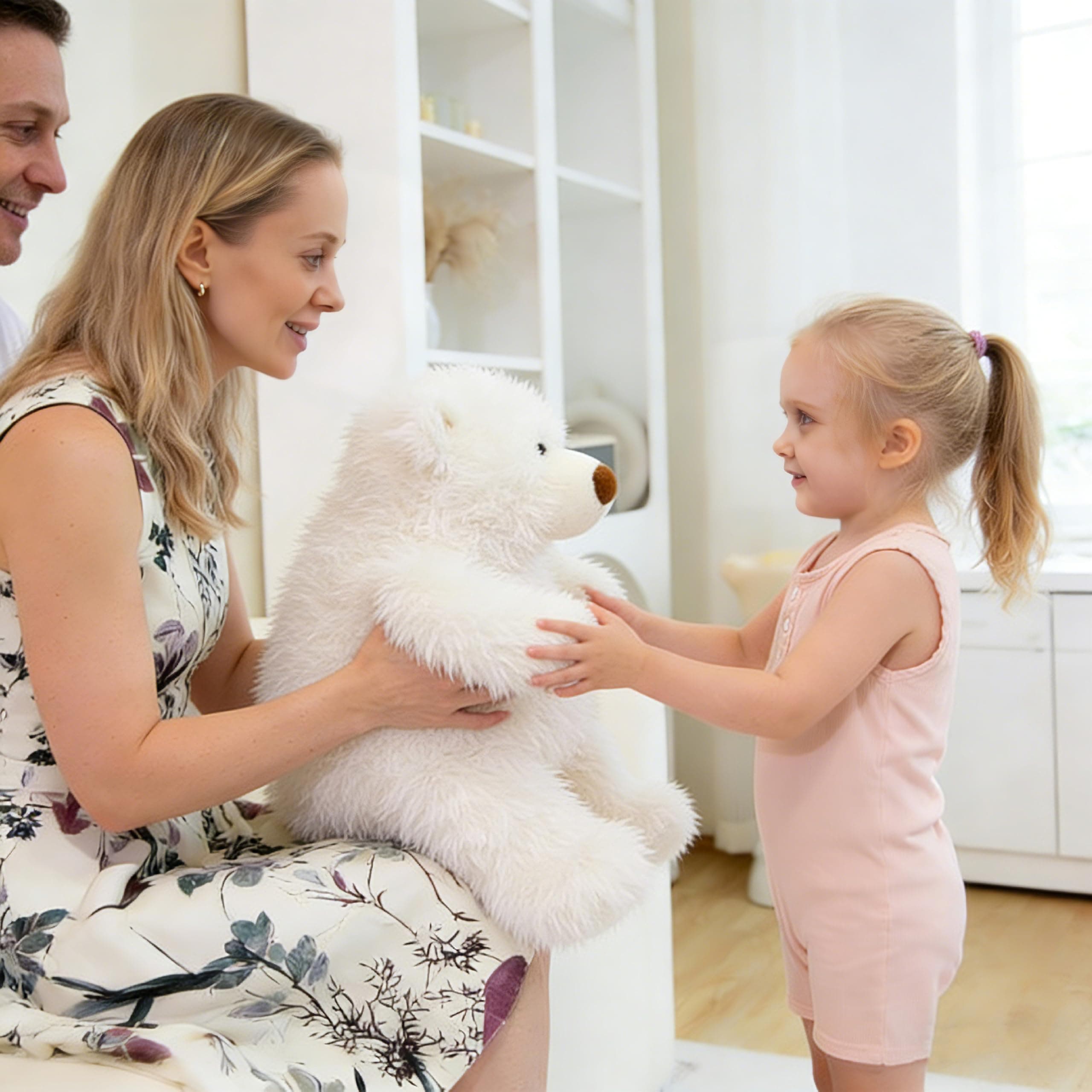 GADXV 4.2 lbs Polar Bear Weighted Stuffed Animal 27in, Stuffed Bear Plush for Ad - Thumbnail 3