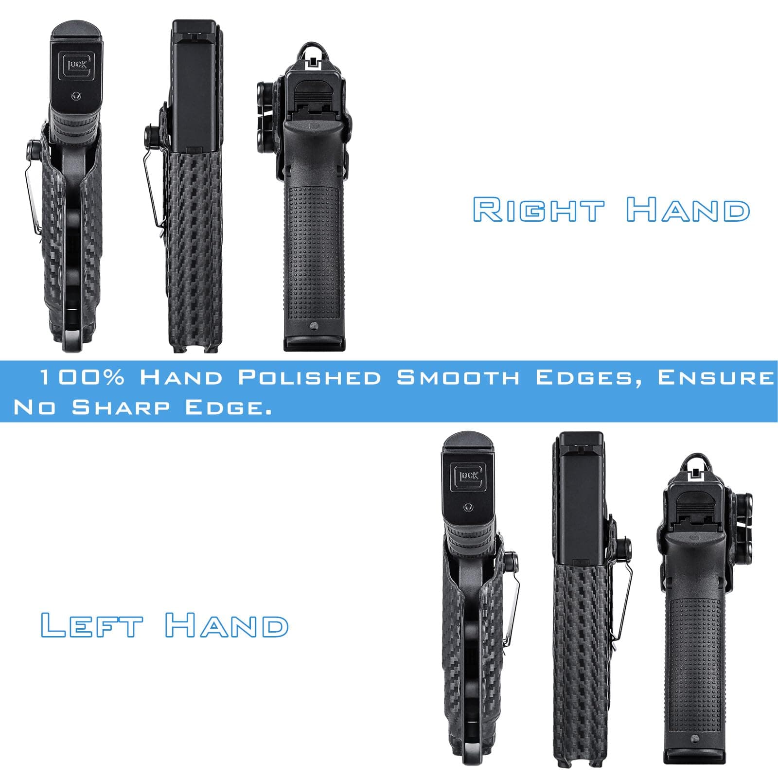 IWB Kydex Holster for Smith and Wesson M&P M2.0 9mm/40 4"/4.25" Pistol with Stre - Thumbnail 6