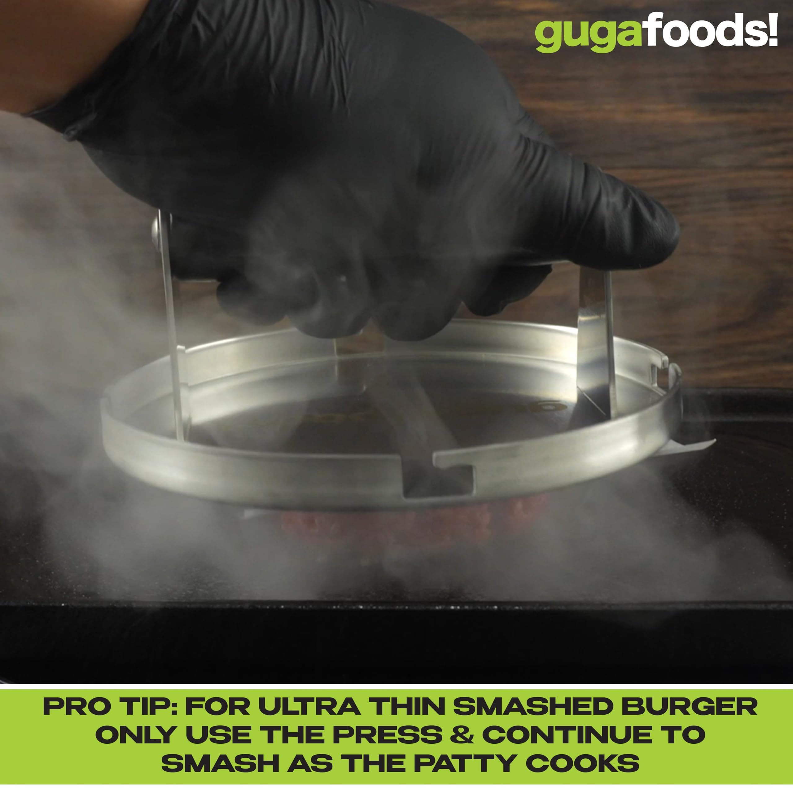 Guga Foods- Adjustable Burger Press, Stainless Steel Hamburger and Smashed Burge - Thumbnail 6