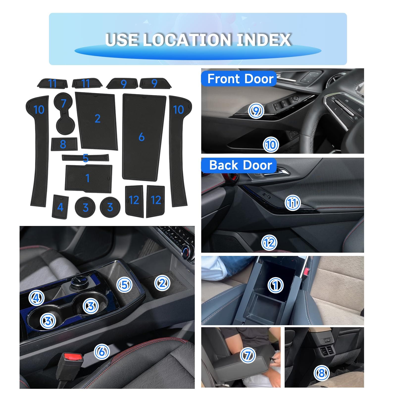 SXCY for 2025 2026 Chevrolet Equinox Accessories Cup Holder Inserts Liner 2025 2 - Thumbnail 2