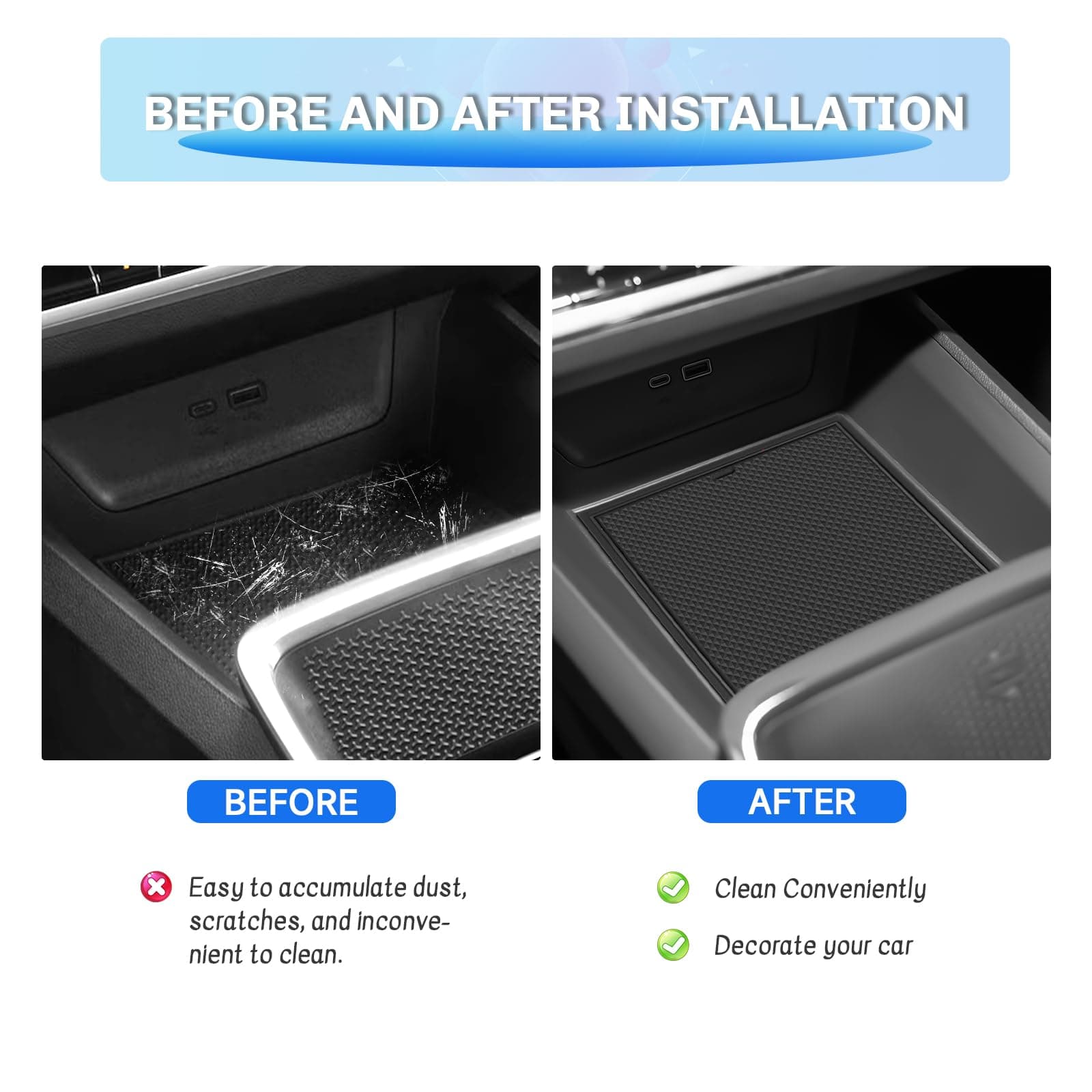 SXCY for 2025 2026 Chevrolet Equinox Accessories Cup Holder Inserts Liner 2025 2 - Thumbnail 3