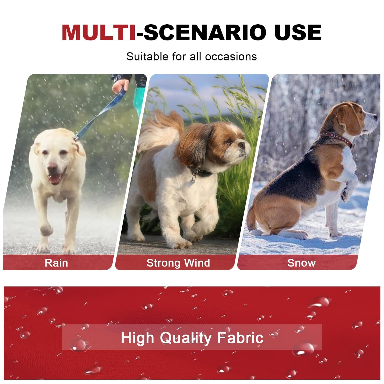 PINA Dog Raincoat, Waterproof Jacket with Hood, Lightweight Dog Coat, Poncho for - Thumbnail 5