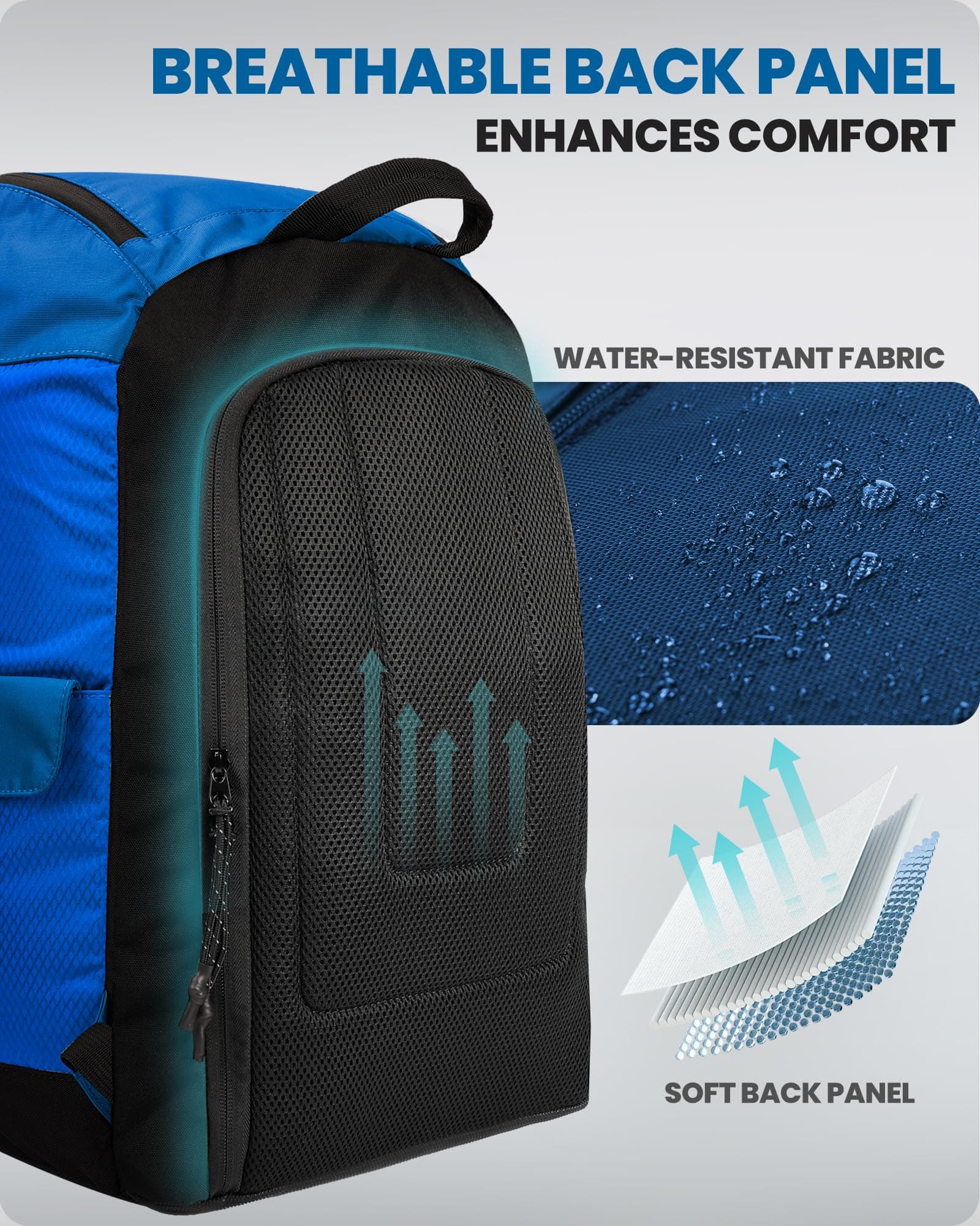 OutdoorMaster 50L Ski Boot Bag, Ski and Snowboard Boots Travel Backpack with sep - Thumbnail 3