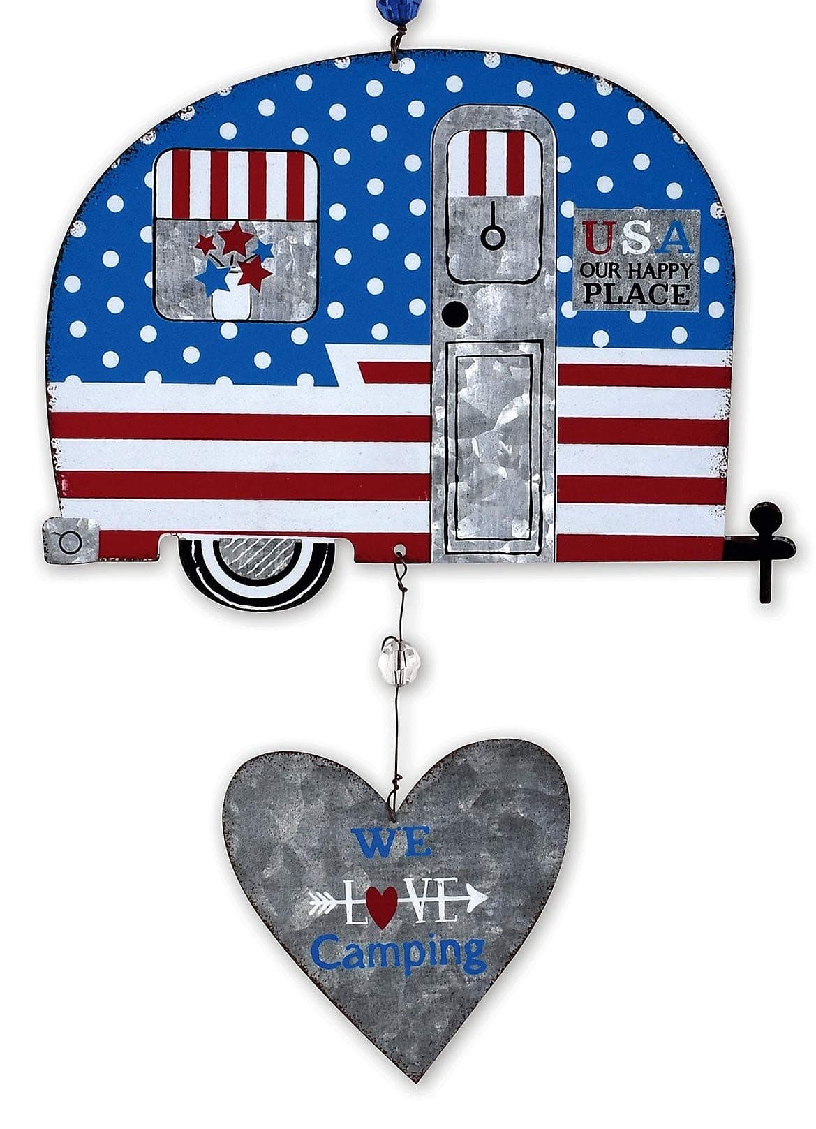 Sunset Vista Designs Galvanized Metal Vintage Americana Hanging Garden Bouncy, C - Thumbnail 2