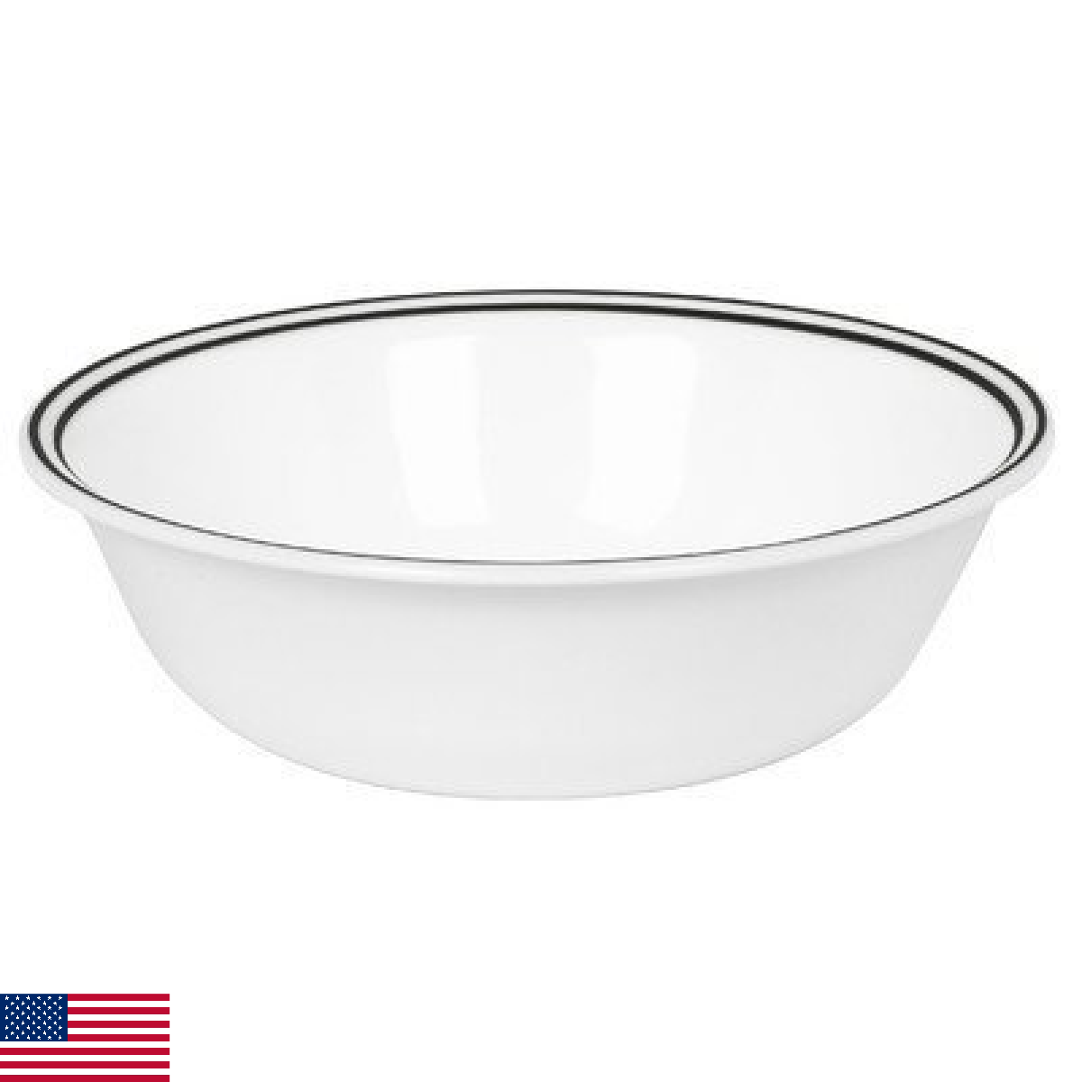 Corelle Livingware City Block 18 oz Soup/Cereal Bowls - Set of 6 Black/White - Image 1