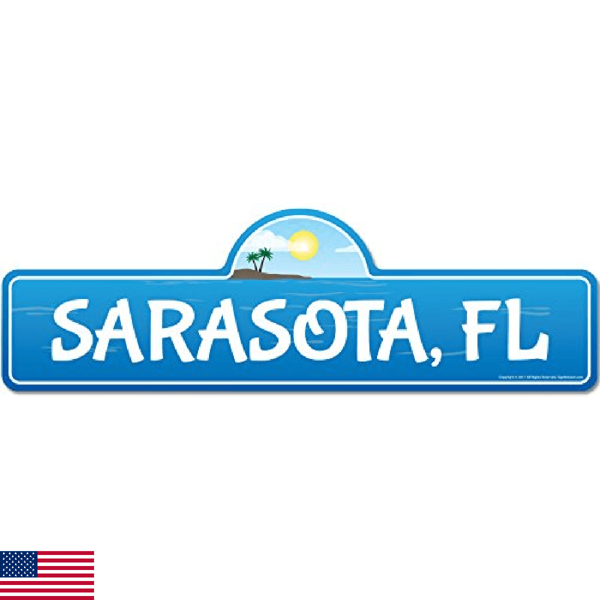 Sarasota FL Florida Beach Street Sign Indoor Outdoor Surfer Ocean Lover Decor Be - Image 1