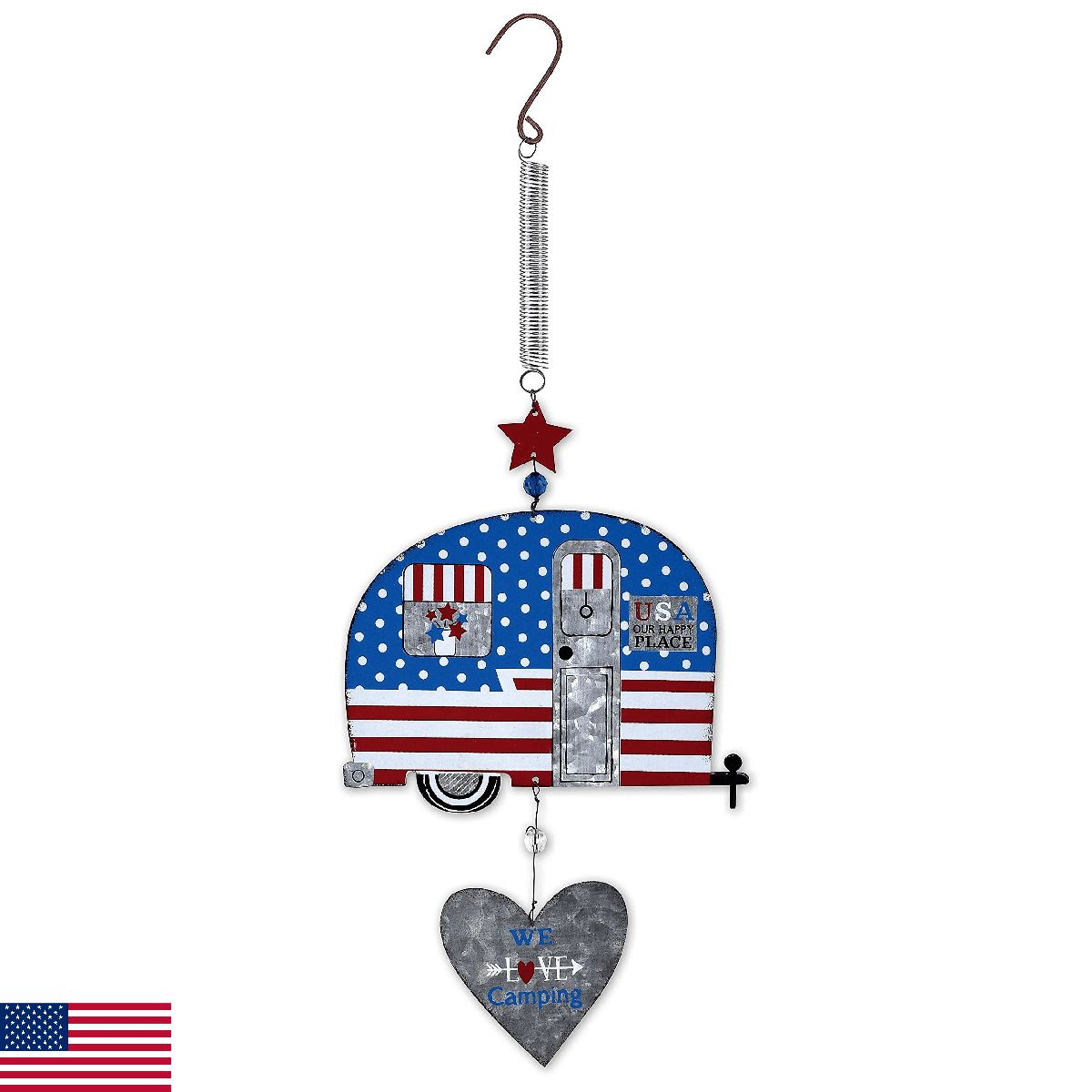 Sunset Vista Designs Galvanized Metal Vintage Americana Hanging Garden Bouncy, C - Image 1