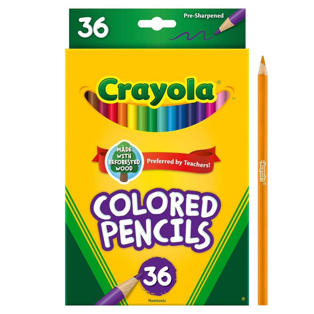 Crayola Colored Pencils (36ct), Kids Pencil Set, Pre-Sharpened Coloring Book Pen - Thumbnail 2